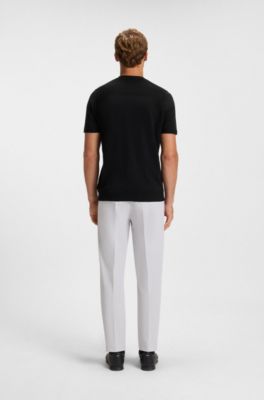 Thermoregulating knit T-shirt in a cotton blend, Black