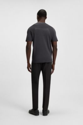 Thermoregulating knit T-shirt in a cotton blend, Dark Grey