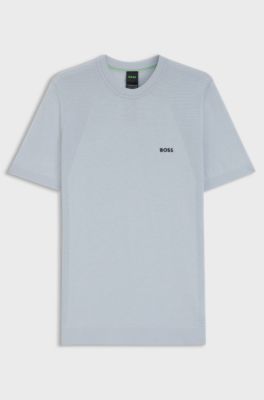 Thermoregulating knit T-shirt in a cotton blend, Light Grey