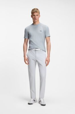 Thermoregulating knit T-shirt in a cotton blend, Light Grey