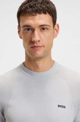 Thermoregulating knit T-shirt in a cotton blend, Light Grey