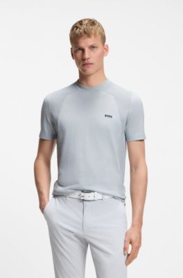 Thermoregulating knit T-shirt in a cotton blend, Light Grey