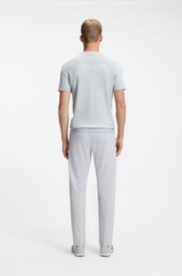 Thermoregulating knit T-shirt in a cotton blend, Light Grey