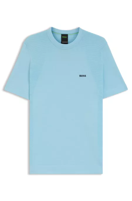 Thermoregulating knit T-shirt in a cotton blend