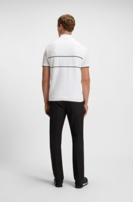 Sleeveless zip-neck sweater in a cotton blend, White