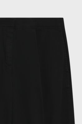 Barrel-fit chinos in stretch-cotton twill, Black