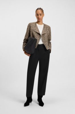 Barrel-fit chinos in stretch-cotton twill, Black