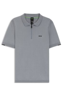 専用美品　BOSS ニットポロ　size L BOSS - ジップネック ニットポロセーター コットン - グレー