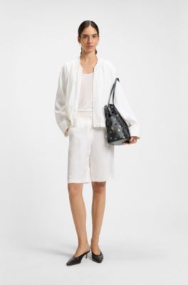 Double B monogram leather tote bag with internal pouch, Black