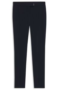 Slim-fit broek met splitten onderaan de pijpen, Donkerblauw