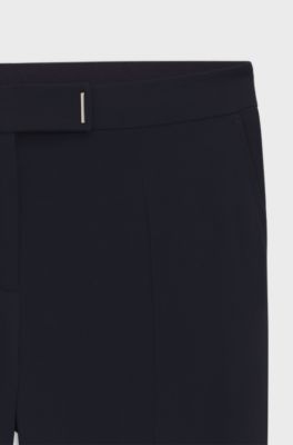 Slim-fit trousers with slit hems, Dark Blue