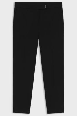 Slim-fit trousers in stretch Punto Milano fabric, Black