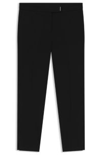 Slim-fit trousers in stretch Punto Milano fabric, Black