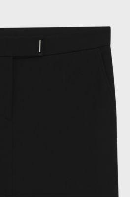 Slim-fit trousers in stretch Punto Milano fabric, Black