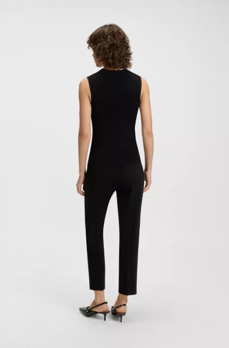 Slim-fit trousers in stretch Punto Milano fabric