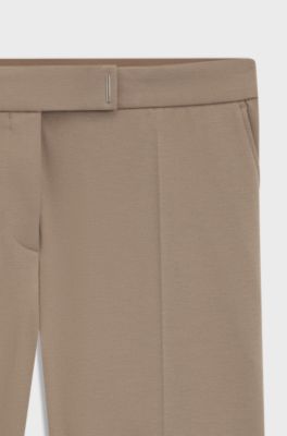 Slim-fit trousers in stretch Punto Milano fabric, Beige