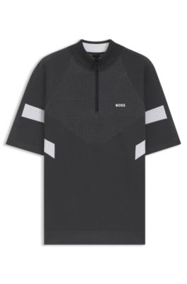 コットン セーター ジャカードストラクチャー, ダークグレー