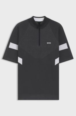 Cotton sweater with jacquard structure, Dark Grey