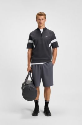 Cotton sweater with jacquard structure, Dark Grey