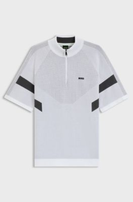 Cotton sweater with jacquard structure, Light Grey