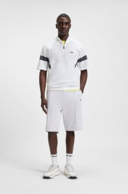 Cotton sweater with jacquard structure, Light Grey