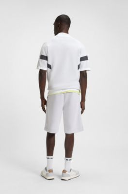 Cotton sweater with jacquard structure, Light Grey