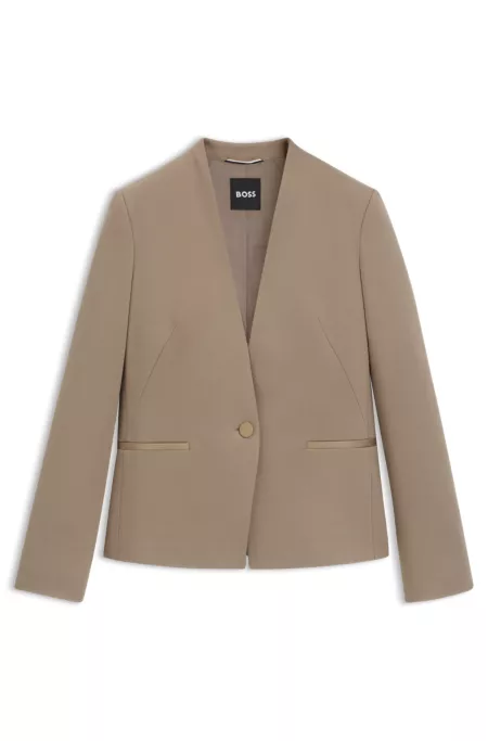 Veste Regular sans col avec bouton en métal