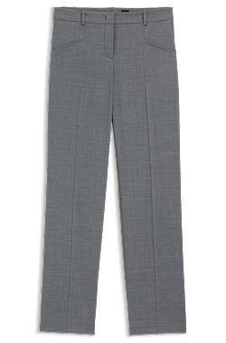 Relaxed-fit trousers in melange virgin wool
