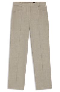 Relaxed-fit trousers in melange virgin wool, Light Beige