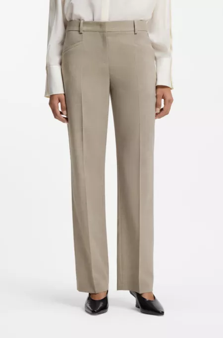 Relaxed-fit trousers in melange virgin wool