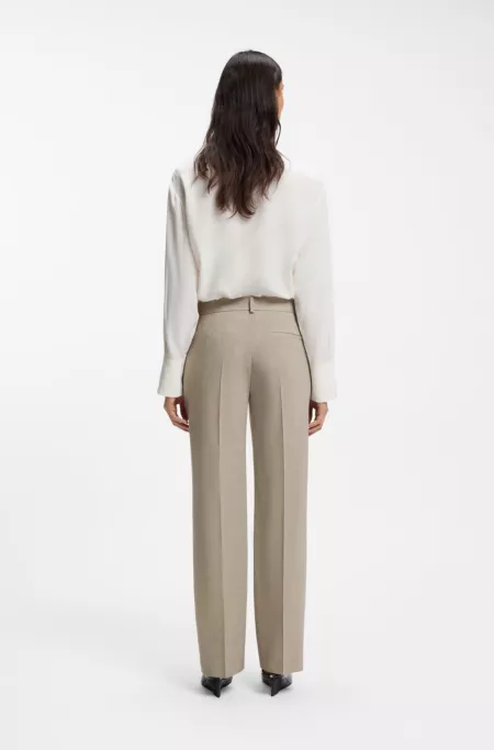 Relaxed-fit trousers in melange virgin wool