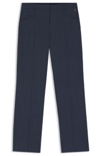 Relaxed-fit trousers in melange virgin wool, Dark Blue
