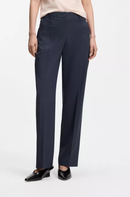 Relaxed-fit trousers in melange virgin wool