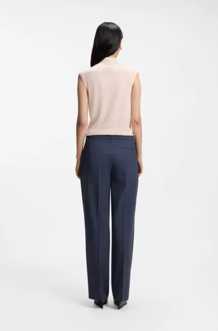 Relaxed-fit trousers in melange virgin wool