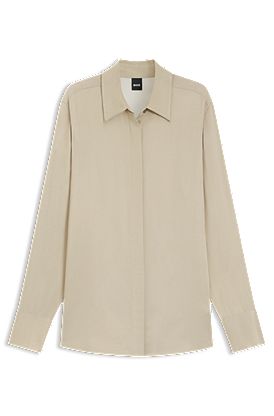 Regular-Fit Bluse aus Satin