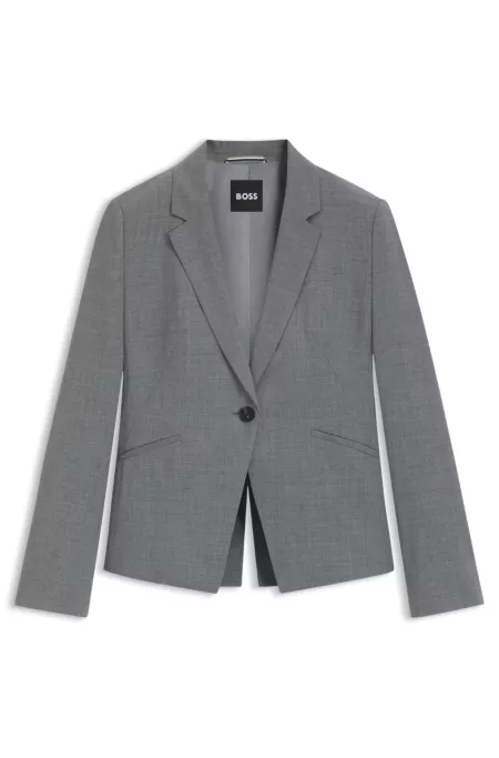 Slim-Fit Blazer aus melierter Schurwolle