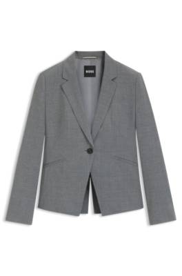Slim-fit blazer in melange virgin wool 1