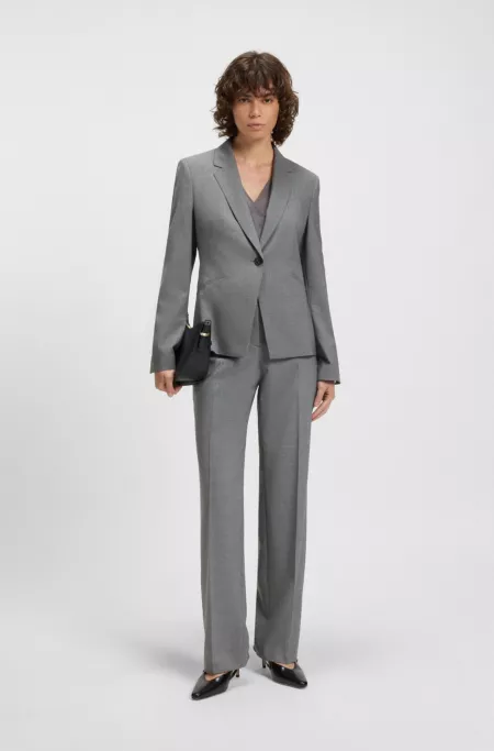 Slim-Fit Blazer aus melierter Schurwolle