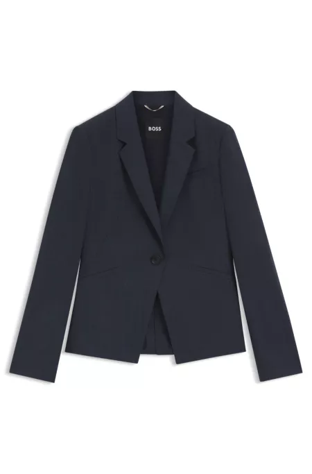 Slim-fit blazer in melange virgin wool