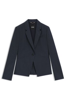 Blazer slim fit in lana vergine mélange