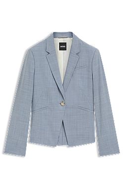 Slim-fit blazer van gemêleerde scheerwol
