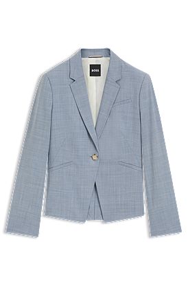 Slim-fit blazer in melange virgin wool