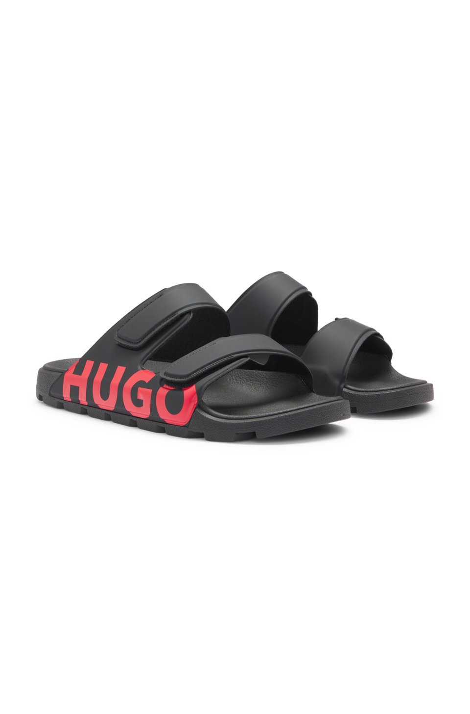Twin-strap logo slides