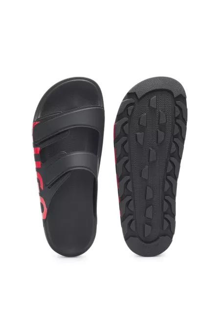 Logo sandals with double touch-closure straps