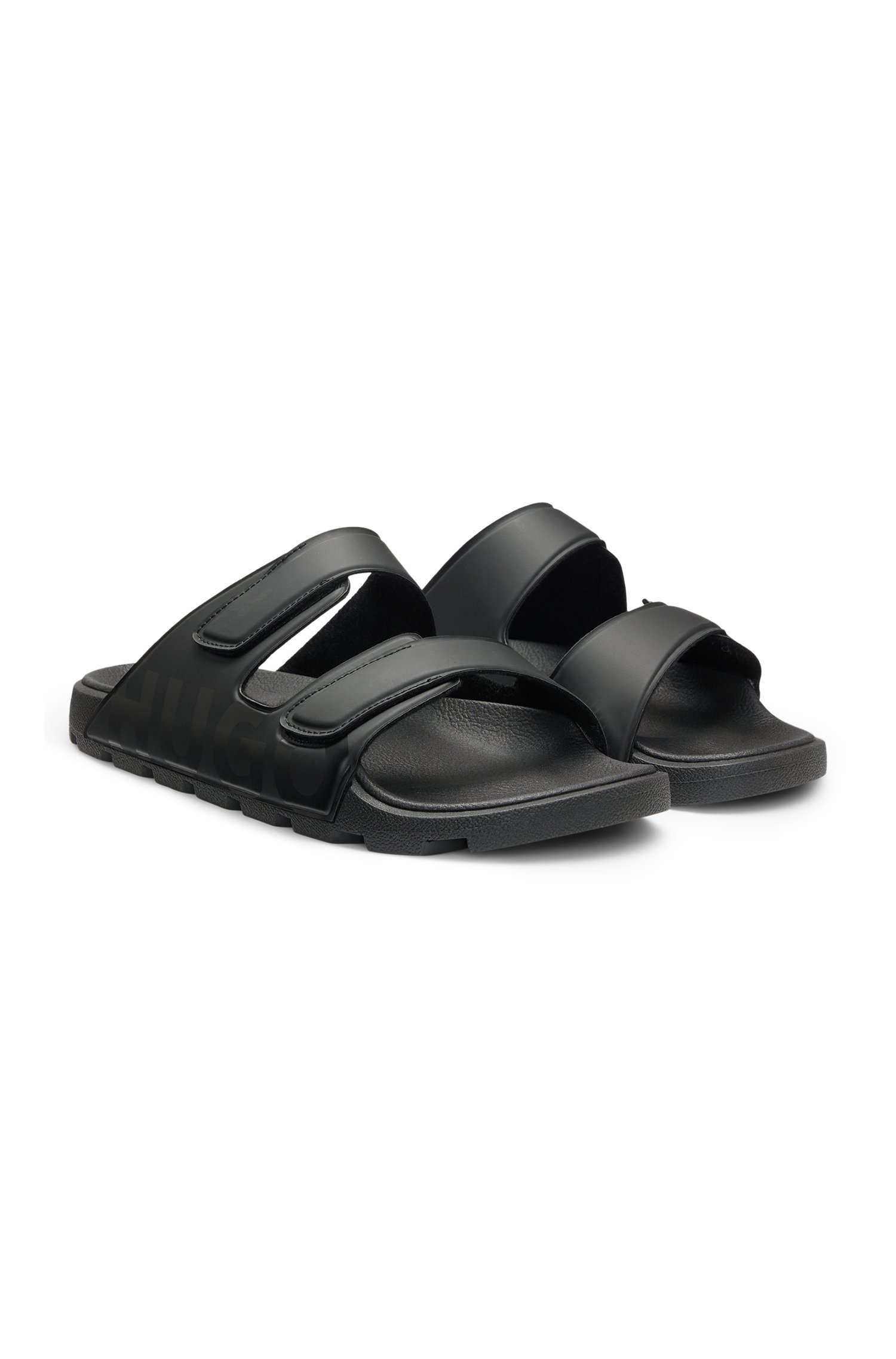 Hugo Twin-strap logo slides sandaler herr