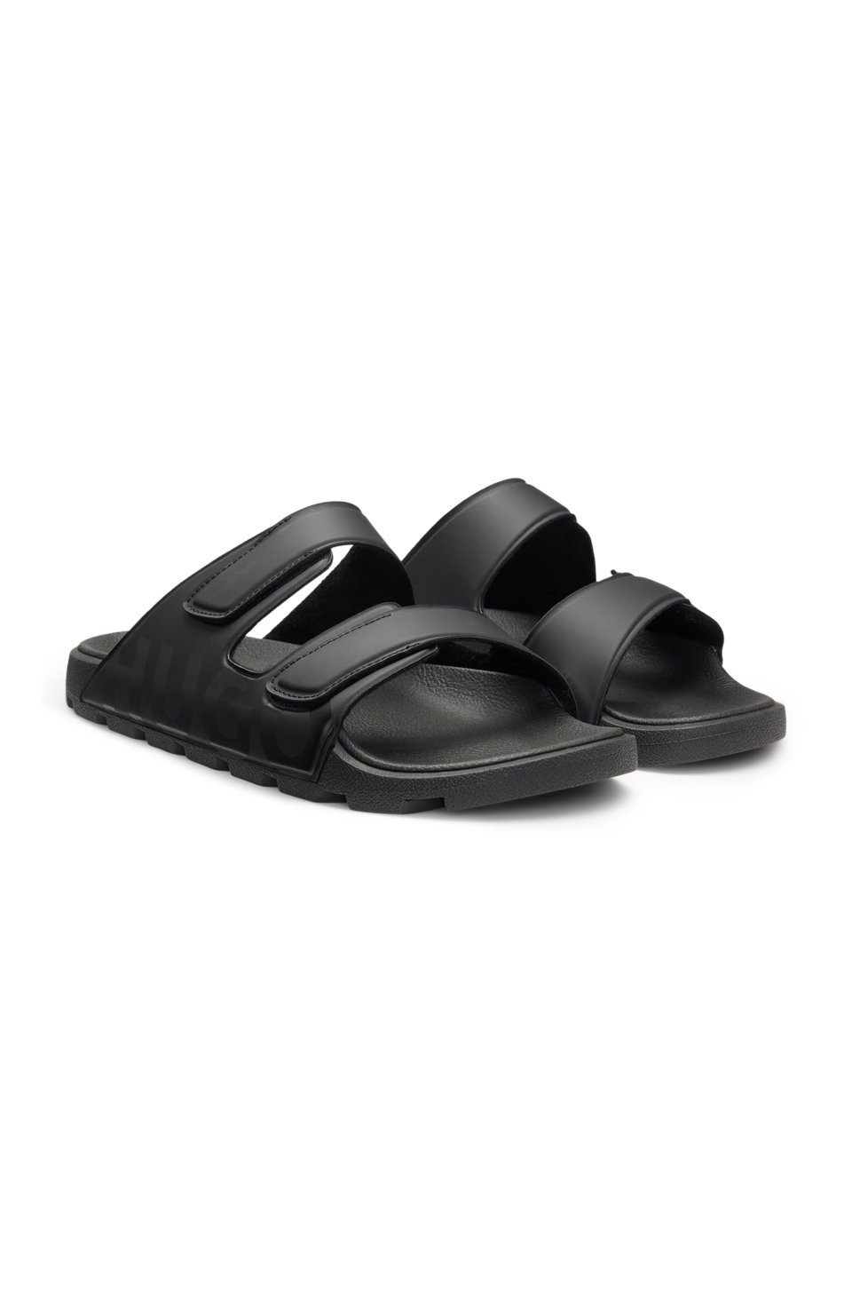 Twin-strap logo slides
