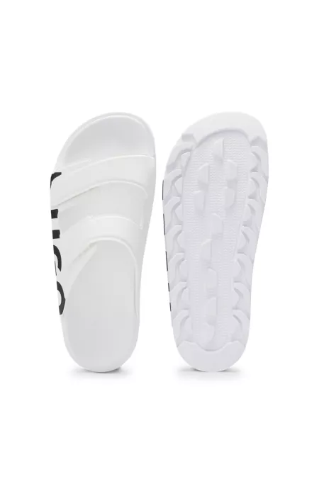 Logo sandals with double touch-closure straps
