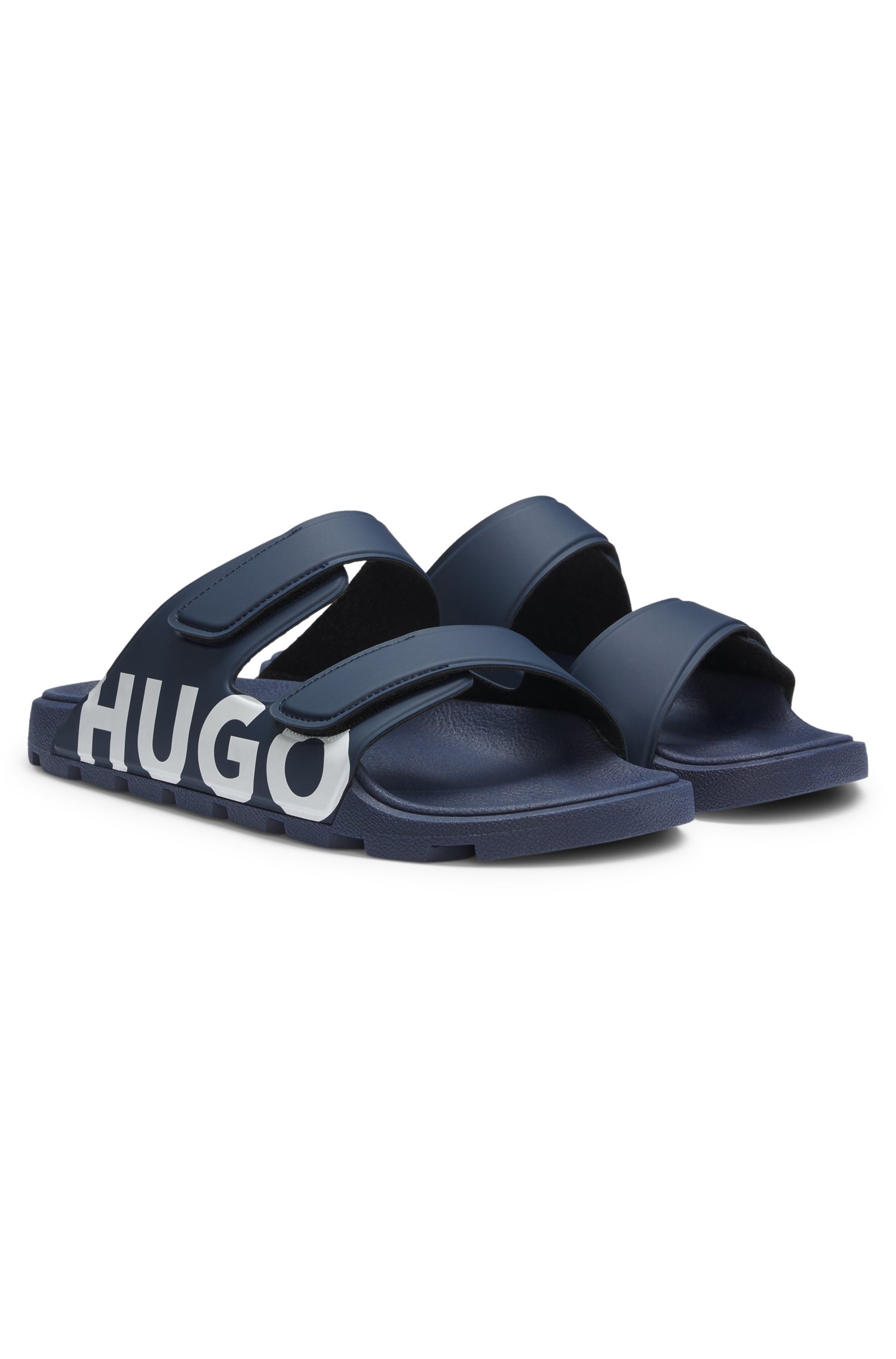 Hugo Twin-strap logo slides sandaler herr