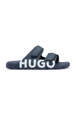 Logosandalen met dubbele klittenbandsluiting, Donkerblauw