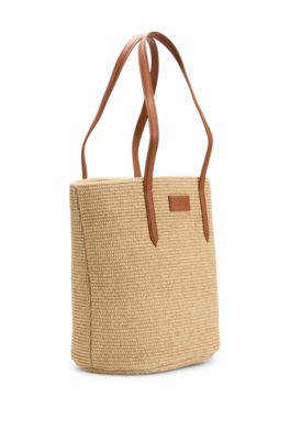 ハンドバッグ ラフィア トートバッグ　ベージュ　 超美品 STYLEMIXER ラフィアトートバッグ BEG -ファッション通販